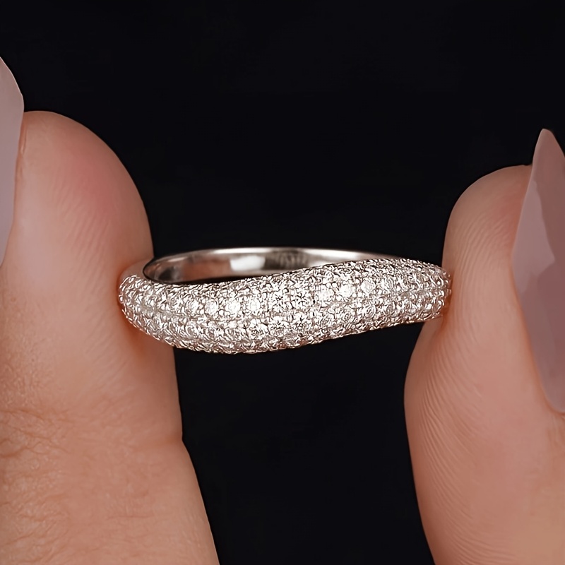Women's Curved Shiny Design Fashion Ring, Versatile Gift